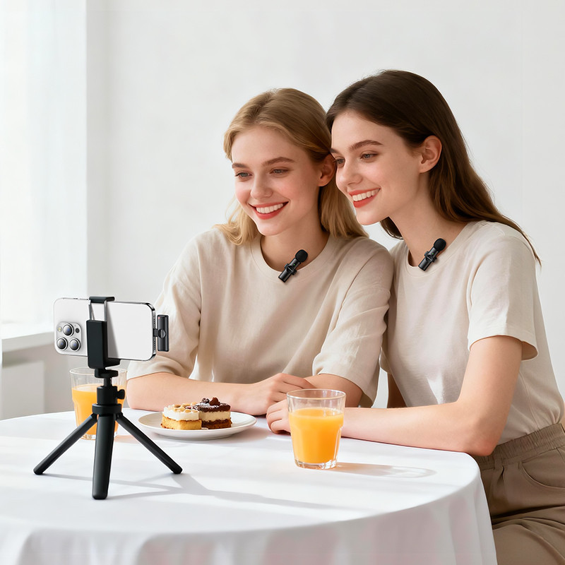 Бездротова мікрофонна система BOROFONE BFK16A Winner dual-mic (Lightning) Black Одеса - фото 9
