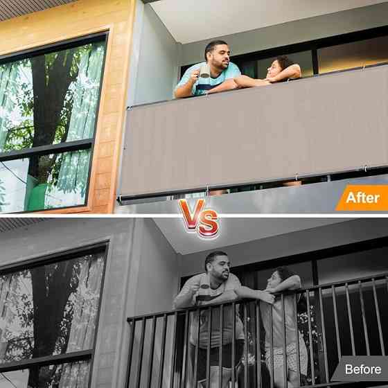 Ширма-завіса для балкона, тераси сонцезахисний, водонепроникний тент Cool Area Balcony Privacy Screen 0.8х3 м Луцьк