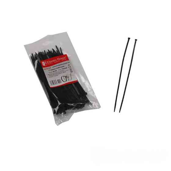 Стяжка кабельная 4х150 мм, 100 шт, черный Днепр