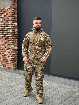 Штурмовий костюм мультикам для військових, демісезонна форма ЗСУ, софтшелл комплект штани куртка Львів