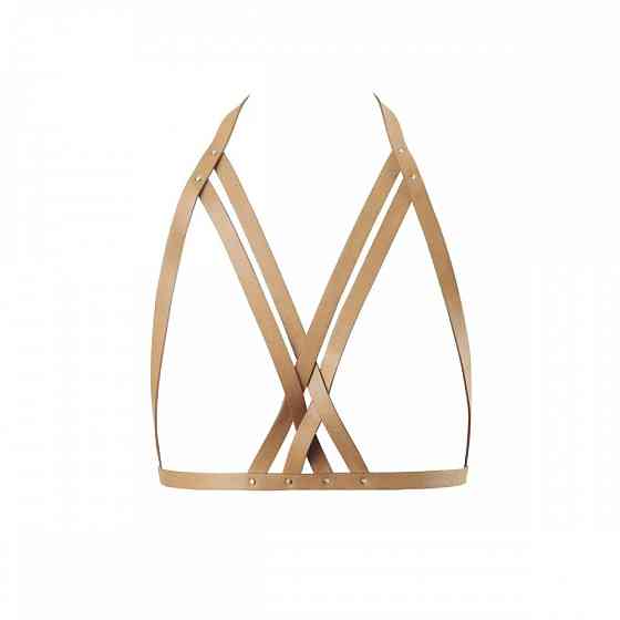 Портупея Bijoux Indiscrets MAZE - Halter Bra Harness Braun Sex Aura Київ
