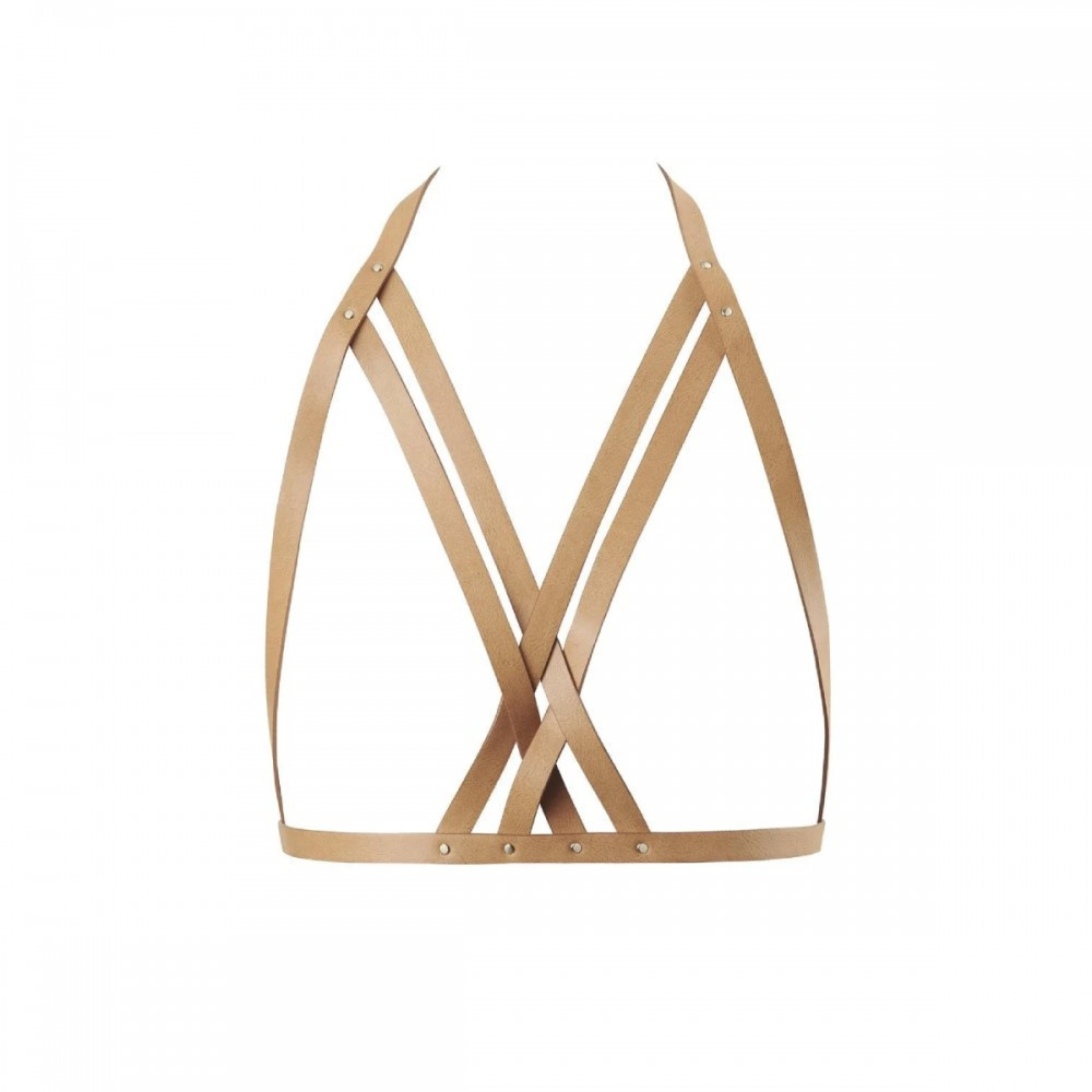 Портупея Bijoux Indiscrets MAZE - Halter Bra Harness Braun Sex Aura Київ - фото 4