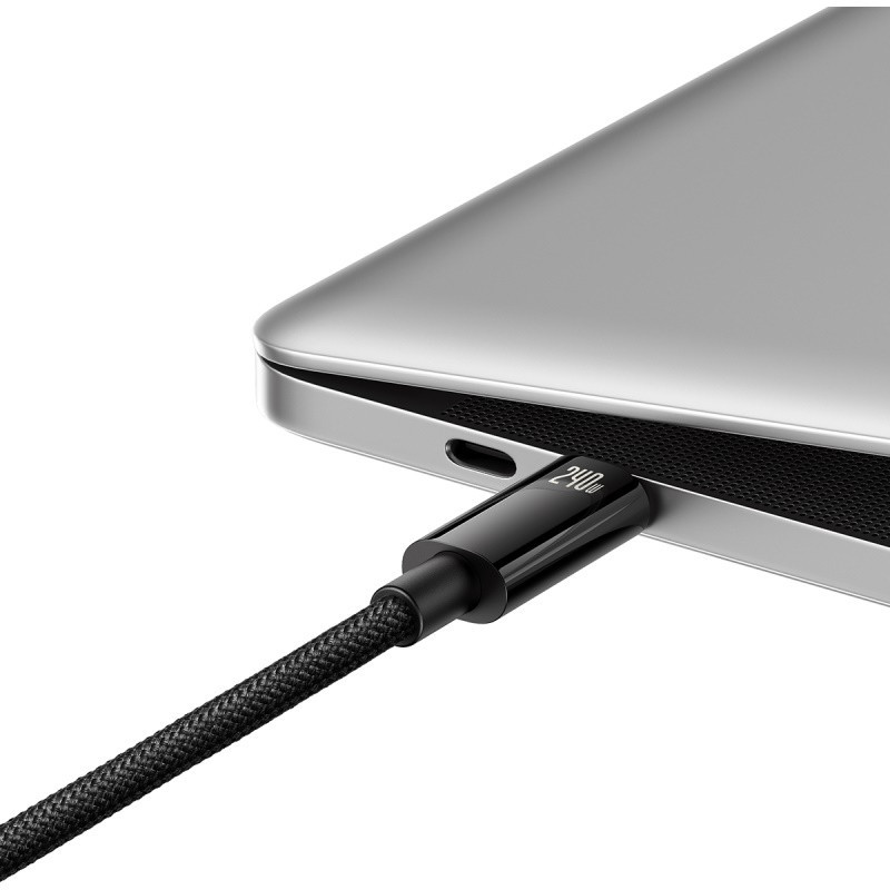 Кабель Baseus Tungsten Gold Fast Charging Data Cable Type-C to Type-C 240W 3m Black Одеса - фото 5