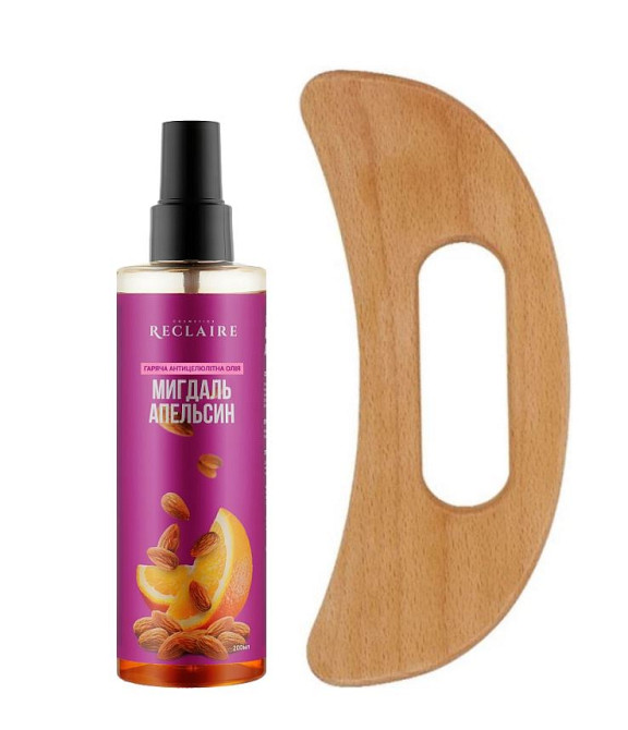 Антицеллюлитный массажный набор для тела: Скребок гуаша+горячее масло Reclaire cosmetics Киев - изображение 10