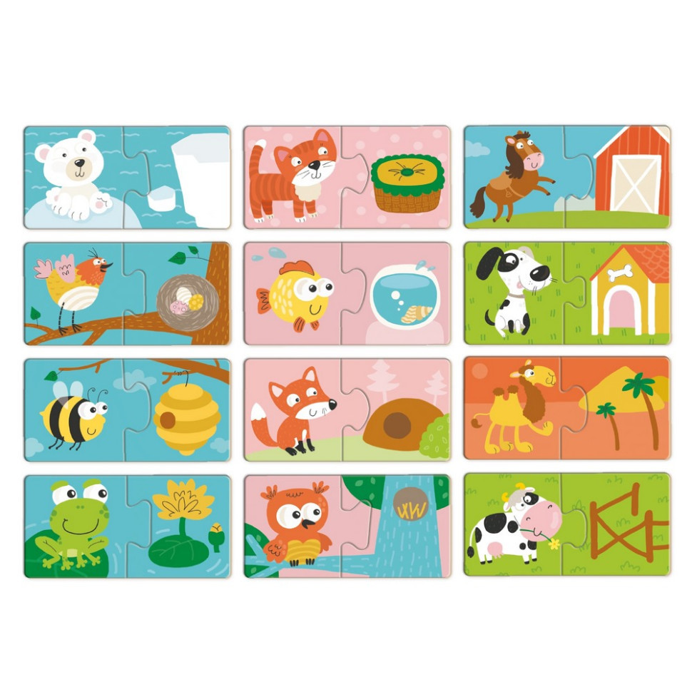 Дитячий пазл "ДУО-Звірята та їх домівки" 300690, 24 елемента Вінниця - фото 3