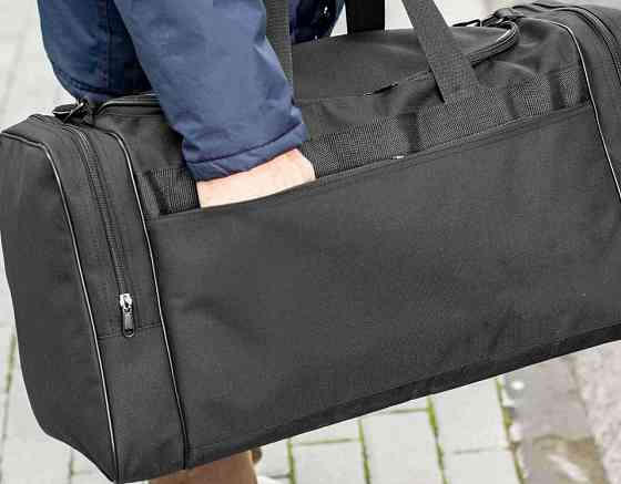 Чоловіча дорожня спортивна сумка Fat чорна тканинна на 60 літрів. Киев