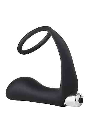 Анальная пробка с эррекционным кольцом FANTASSTIC VIBRATING ANAL PLUG WITH COCKRING BLACK Sex Aura Киев