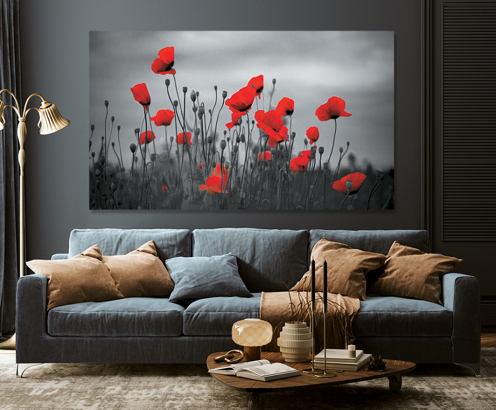 Картина полотно у вітальню / спальню  Поле Маків   MLP_164  ( 60х30см ) 80х160см Київ - фото 3