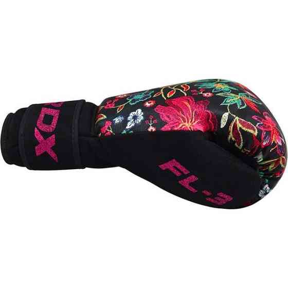 Боксерські рукавиці RDX FL-3 FLORAL BLACK-8 унцій (капа в комплекті) Кам'янське