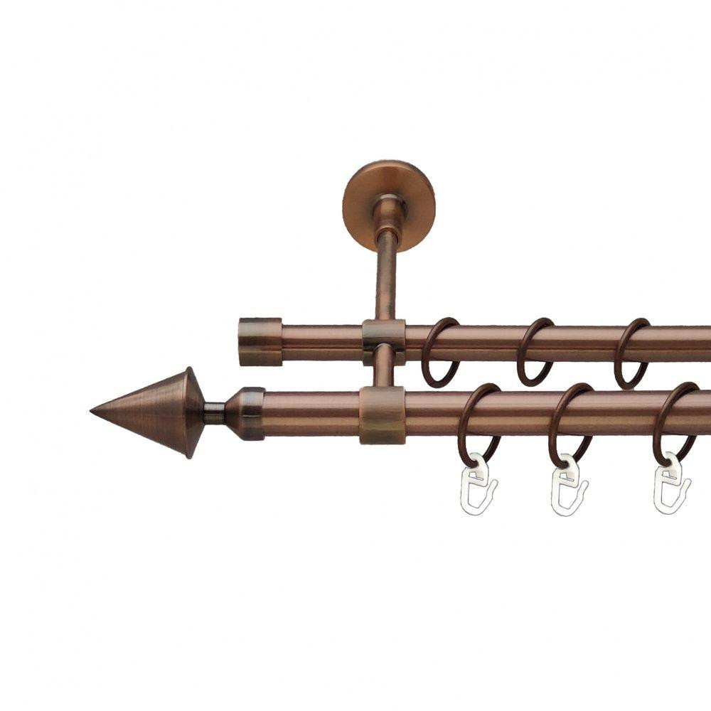 Карниз Orvit Фіорі металевий дворядний закритий гладка труба кільце металеве Мідь 19\16 мм 300 см Львов - изображение 1