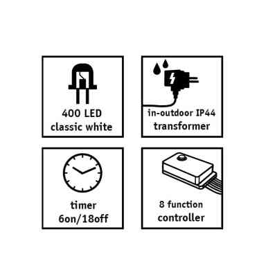 Гірлянда Luca Lighting кластер срібна струна, 15 м, теплий білий (8718861852677) Вінниця