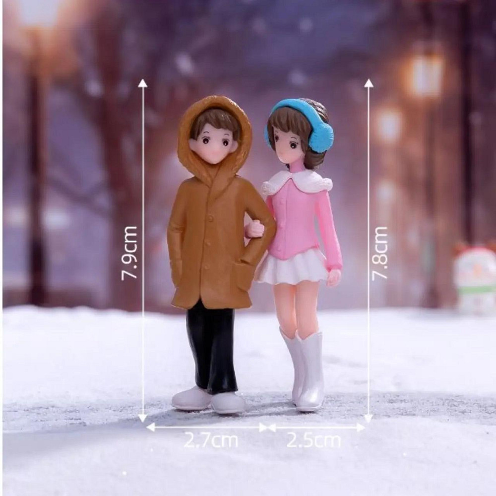 Новогодние фигурки людей Зимняя пара для декора, мини-сада, флорариума, моделирования, песочного стола Одесса - изображение 6