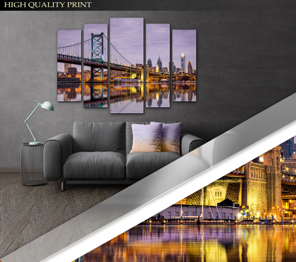 Модульная картина Ночной город Мост в Ню-Йорке Art-301_5 ( 80х118см ) Киев - изображение 3