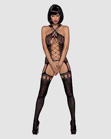 Бодистокинг Obsessive Bodystocking G313 S/M/L, шнуровка, геометрический декор Sex Aura Киев