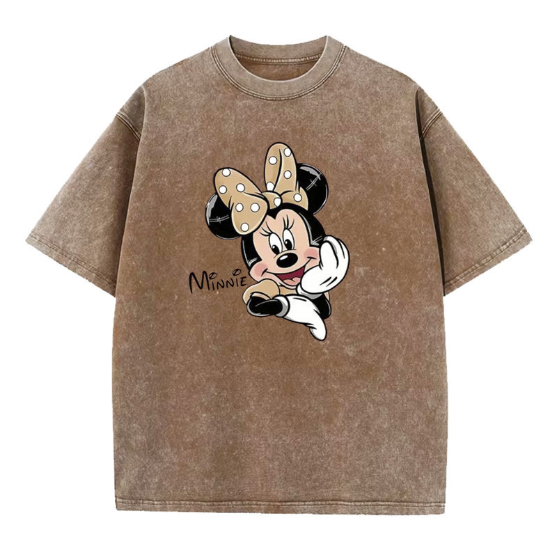 Футболка оверсайз вініж із принтом Мінні-бант Бежевий Харків - фото 2