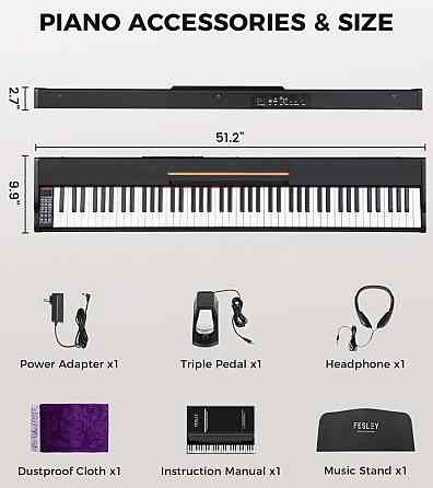 Цифровое пианино Fesley FEP300 (педаль, пюпитр, наушники, адаптер) Харьков