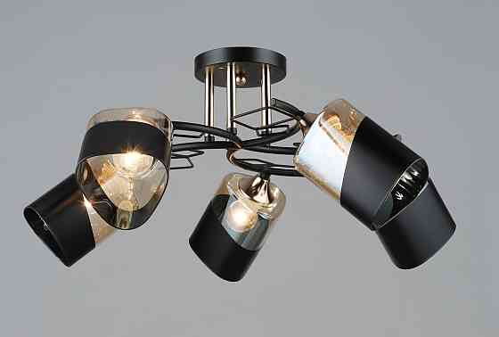 SIRIUS Люстра стельова Sirius B K2172/5 BK+FGD на 5 плафони Коломыя