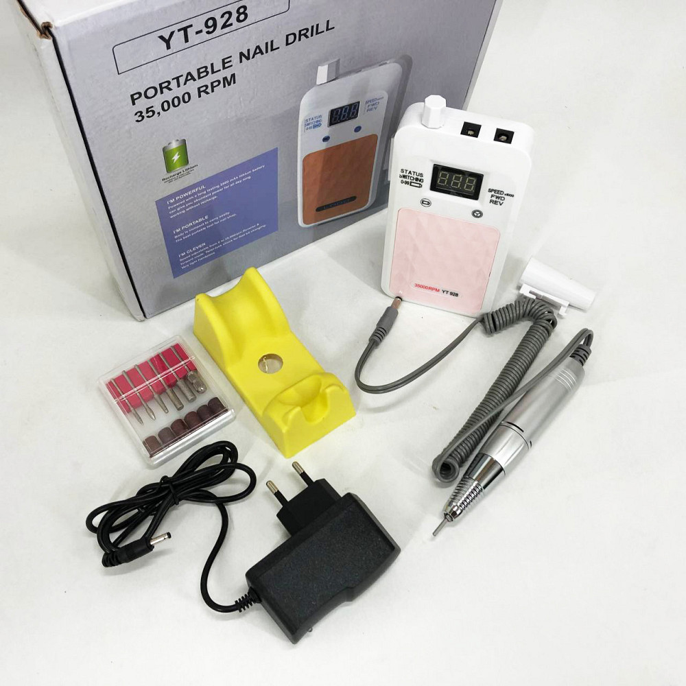 Фрезер для маникюра и коррекции ногтей Nail Drill YT-928 белый, Маникюрный фрезер с подсветкой UG-37 Львов - изображение 6