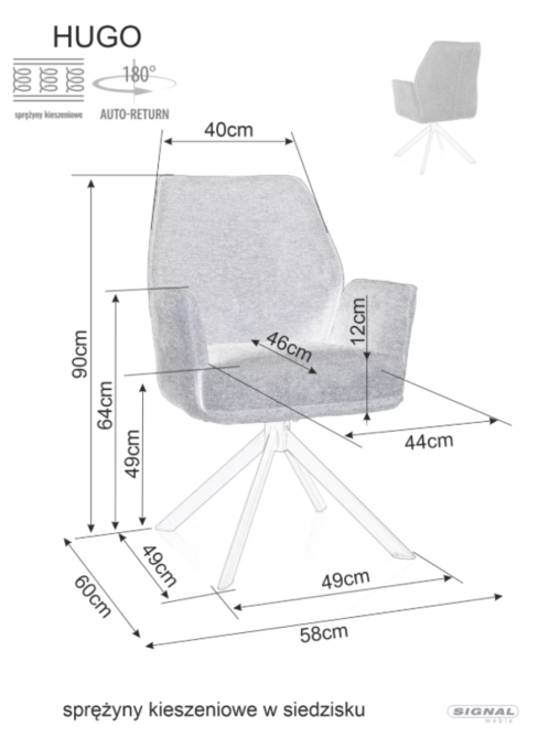 Стілець HUGO BREGO чорний каркас/сірий 07 Киев - изображение 4