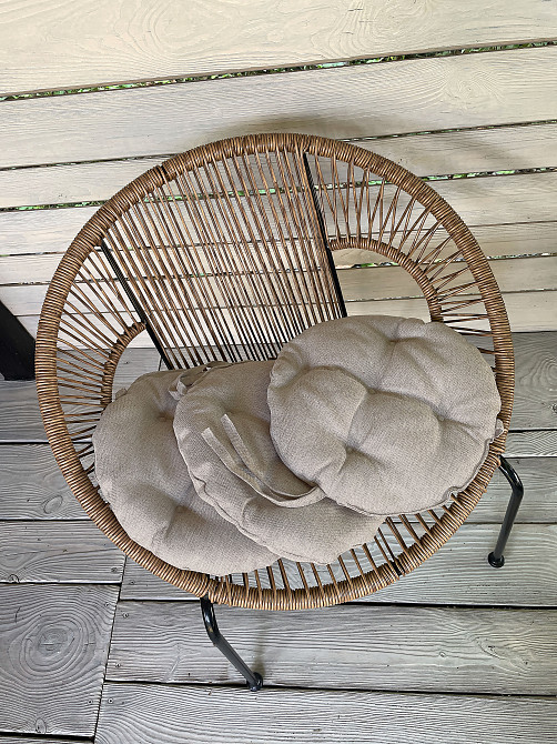 Подушка для стільців (38x38х5 см) кругла Decorator Мальмо колір бежевий 84-041 Київ - фото 5