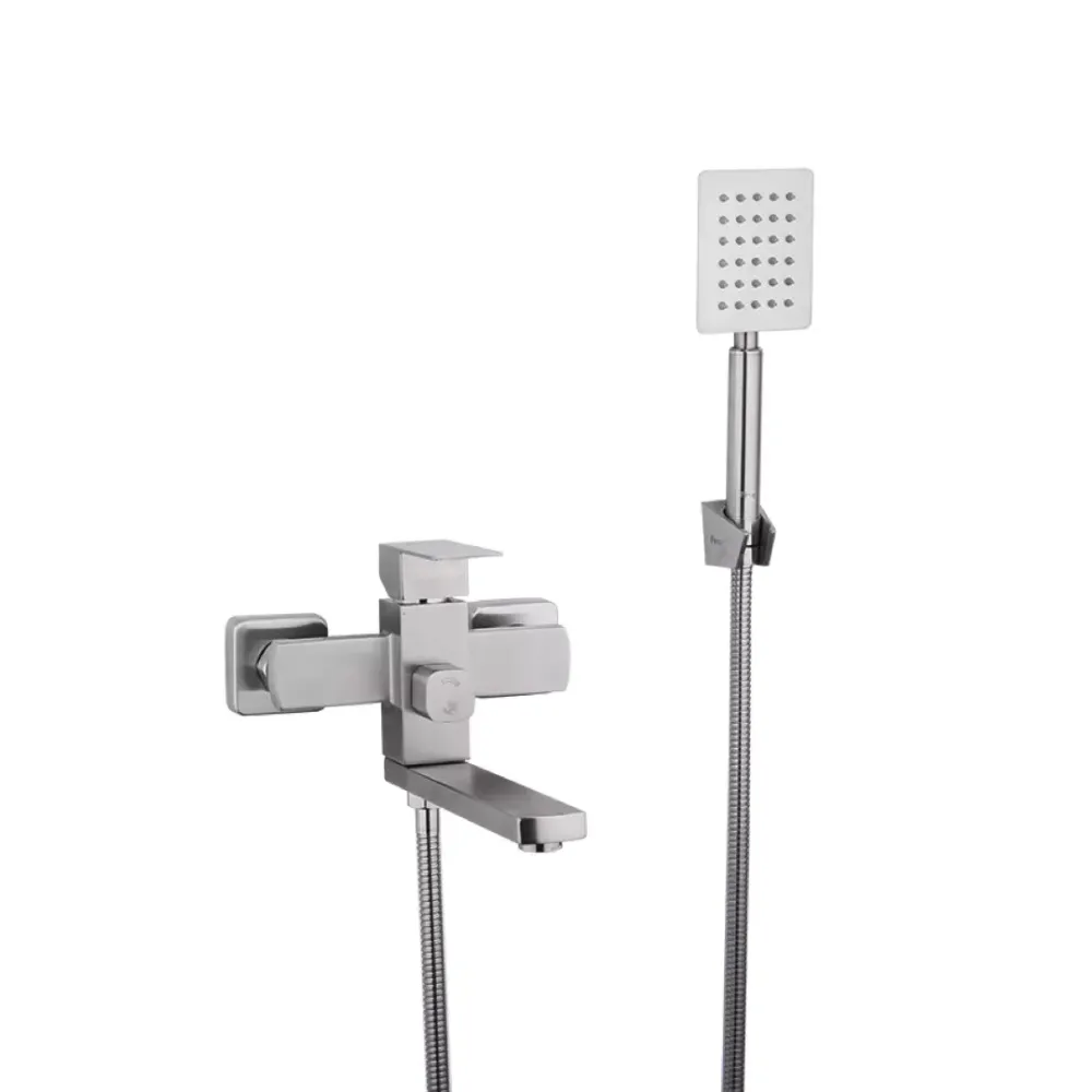 Смеситель для ванны с душевым гарнитуром Frap H802 F32802 сатин Киев - изображение 1