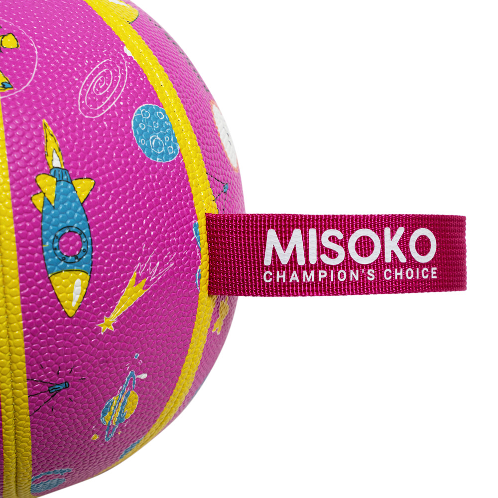 MISOKO Іграшка для собак, м'яч надувний, у формі баскетбольного м'яча, рожевий, 18.5 см Київ - фото 2