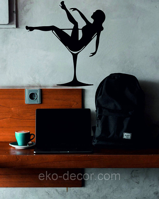 Декоративное настенное Панно «Девушка в бокале», Декор на стену 90*84 см, Черный Киев - изображение 10