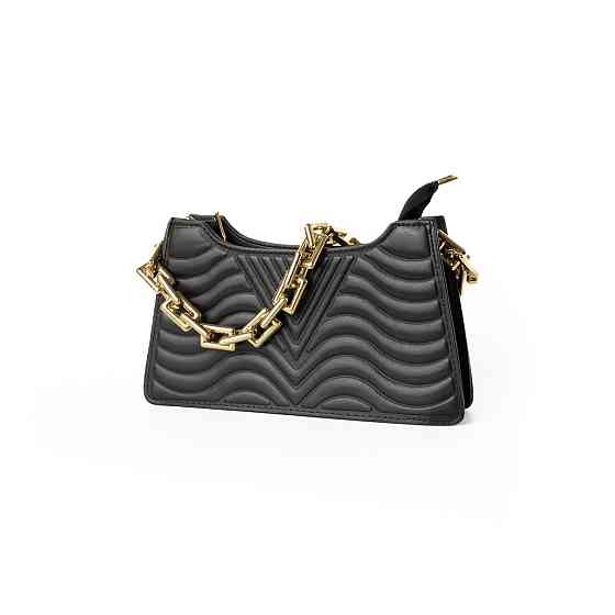 Сумка жіноча з ручкою ланцюжком золотого кольору, жіночий клатч, літня модна сумочка Чорна Кам'янець-Подільський