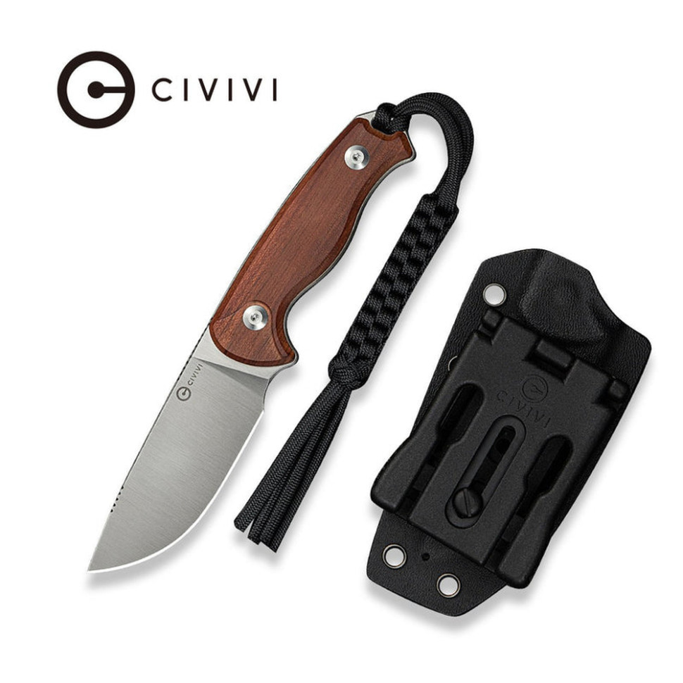 Нож фиксированный тактический Civvi Timberbark, (8.1 см) 14C28N / Guibourtia Wood Киев - изображение 10