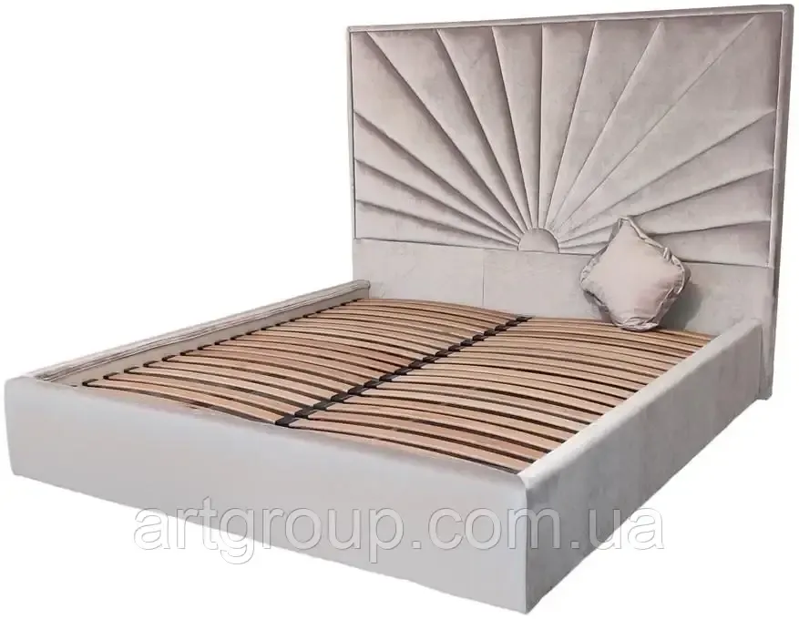 Ліжко Двоспальне Sunrise Comfort 140 х 190 см Simple З підйомним механізмом та нішою для білизни Рожевий Дніпро - фото 1