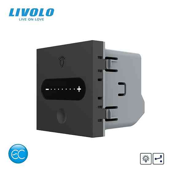 LIVOLO Розумний сенсорний димер LIVOLO, чорний, прохідний / перехресний, 2А 230В, без нейтралі, Коломия
