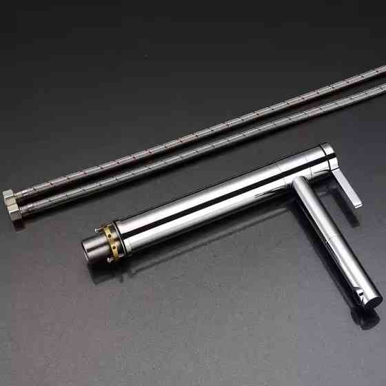 Змішувач для умивальника, раковини одноважільний з латуні, сріблястого кольору Кам'янець-Подільський