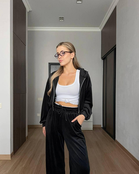 Женский прогулочный костюм двойка: кофта и штаны велюр спорт Одесса - изображение 3