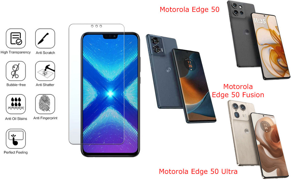 Захисне скло NeoGlass для Motorola Edge 50, Edge 50 Fusion, Edge 50 Ultra – надпрозоре та стійке Київ - фото 4