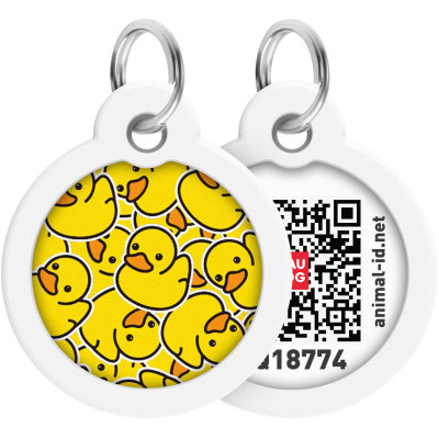 Адресник для тварин WAUDOG Smart ID з QR паспортом "Качечки", коло 30 мм (230-0204) Вінниця - фото 1