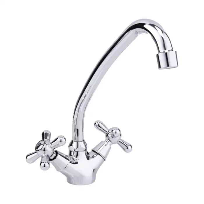 Смеситель для кухни двухвентельный Frap F4125 хром Киев - изображение 1