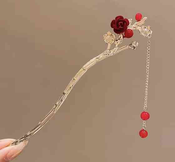 Шпилька-паличка для волосся "Троянда" 170 мм Сміла