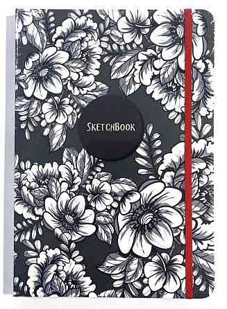 Скетчбук А5 на гумці "Аркуш" 80 арк, інтегральна обкл, мат лам+Уф+метал, шт Київ