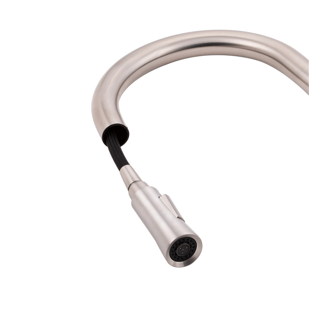 Змішувач для кухні Qtap Evicka з висувним виливом QTEVI91103UN Brushed Nickel PVD Київ - фото 16