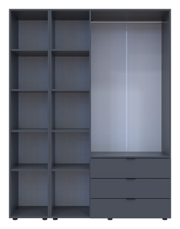 Комплект шкафов для одежды Doros Гелар (2 шт.) 155х49,5х203,4 см Зеркало/Графит (DRS-011135) Днепр