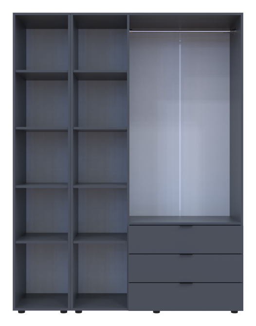 Комплект шкафов для одежды Doros Гелар (2 шт.) 155х49,5х203,4 см Зеркало/Графит (DRS-011135) Днепр - изображение 5