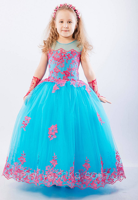 Длинное нарядное платье Кружево на 5-7 лет Кривой Рог - изображение 1