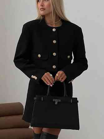 Твідовий жіночий костюм з піджаком та спідницею Чорний 42/46 Харків