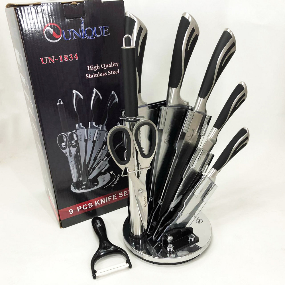 Набір ножів для готування UNIQUE UN-1834, Кухонні ножі для готування, Кухонні ножі з хорошої сталі JB-28 Львів - фото 5