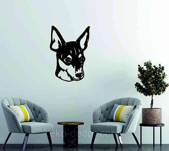 Декоративне настінне Панно «Фокстер'єр», Декор на стіну 110*93 см, Чорний Київ