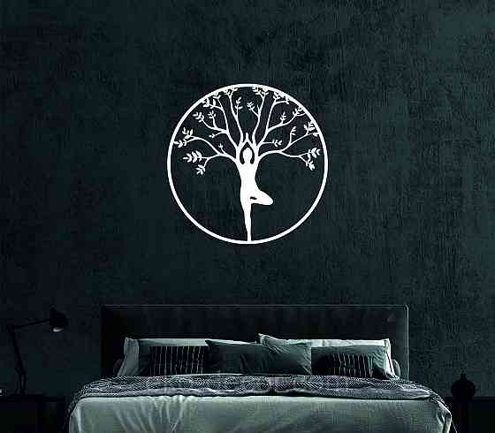 Декоративне настінне 3D Панно «ЙОГА» Декор на стіну з об'ємом 90*90 см, Білий Київ