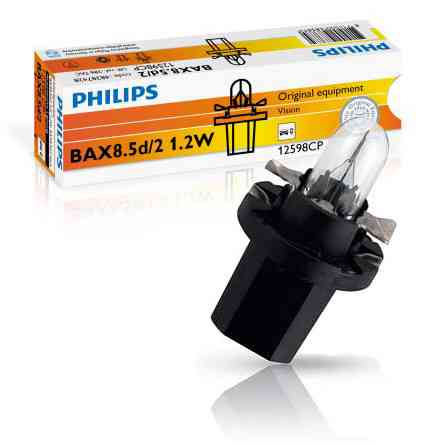 Указательная лампа накаливания PHILIPS 12598CP 1,2W 12V BAX 8,5d/2 Black Харьков