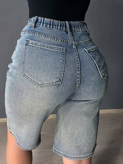 Шорты женские джинсовые Allure 560-88 бермуды с резинкой на талии голубые, голубой, З2, 32, 84 см, 112 см Киев - изображение 11