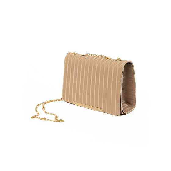 Сумка женская стильная маленькая через плечо на цепочке, сумочка клатч вечерний, Бежевый Каменец-Подольский