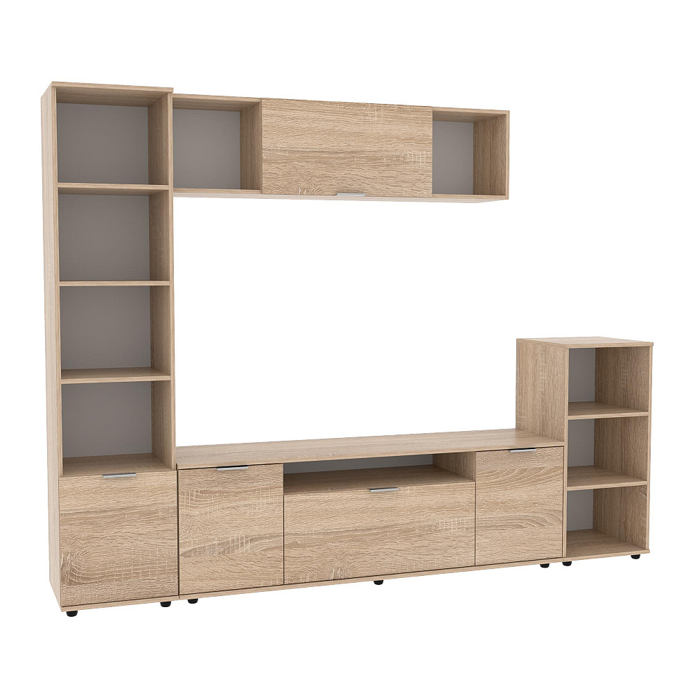 Стенка в гостиную Ketrin-4, Дуб Сонома, 2440х425х1880 Львов - изображение 1